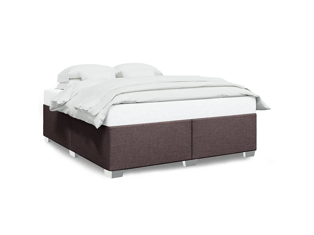 Bedframe zonder matras stof donkerbruin 200x200 cm
