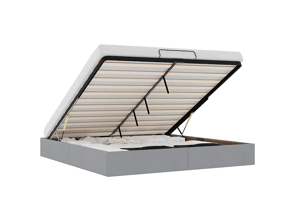 Bedframe zonder matras 180x200 cm stof lichtgrijs