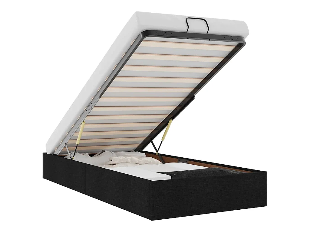 Bedframe zonder matras 90x190 cm stof zwart