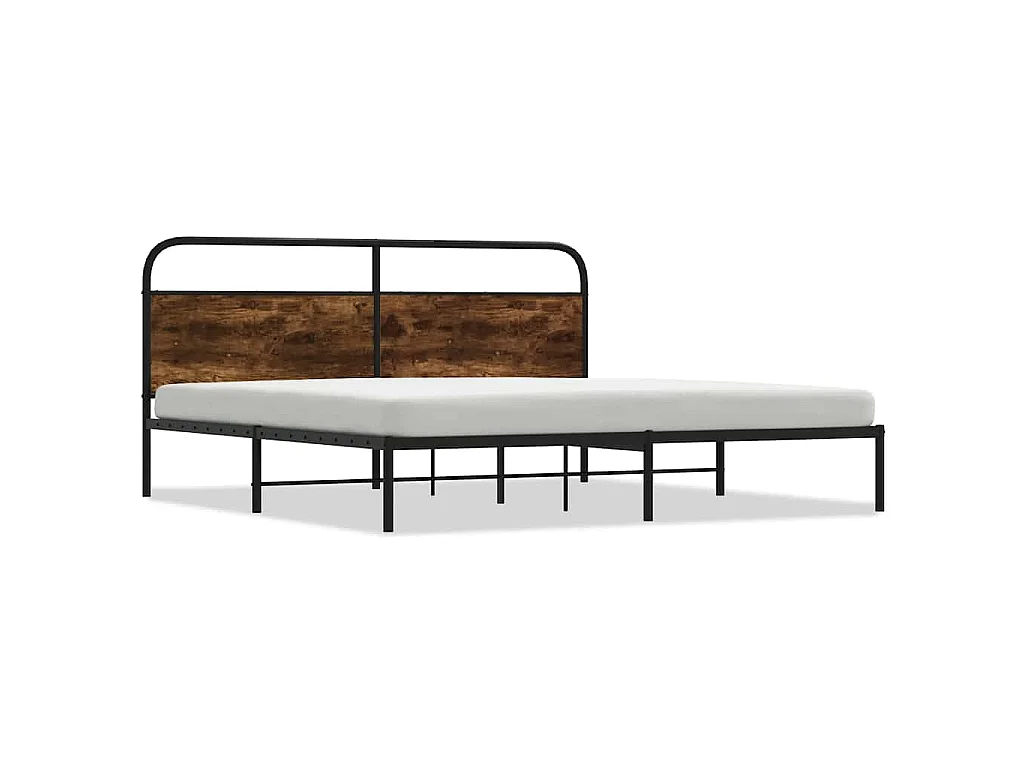 Bedframe zonder matras metaal gerookt eikenkleurig 200x200 cm