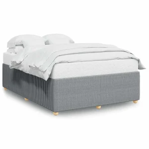 Bedframe zonder matras stof lichtgrijs 140×190 cm Bedframe zonder matras stof lichtgrijs 140×190 cm
