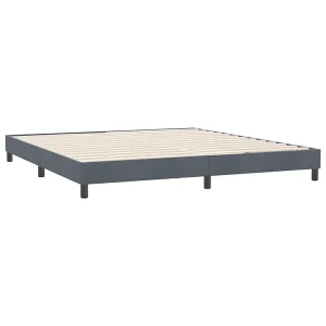 Bedframe zonder matras 180×220 cm fluweel donkergrijs Bedframe zonder matras 180×220 cm fluweel donkergrijs
