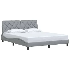 Bedframe zonder matras stof lichtgrijs 160×200 cm