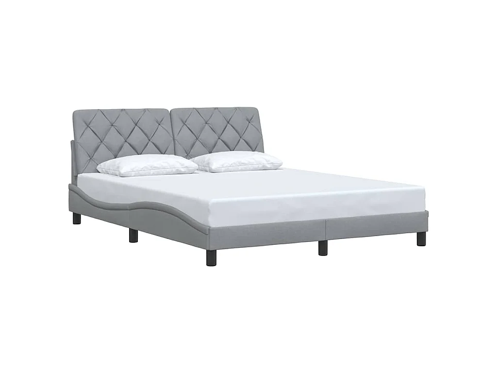 Bedframe zonder matras stof lichtgrijs 160x200 cm