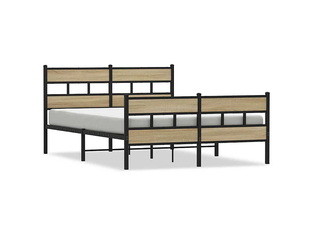 Bedframe zonder matras metaal sonoma eikenkleurig 150x200 cm