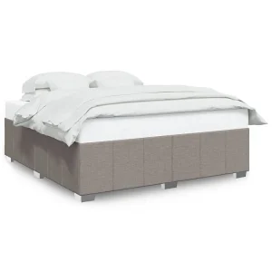 Bedframe zonder matras stof taupe 200×200 cm Bedframe zonder matras stof taupe 200×200 cm