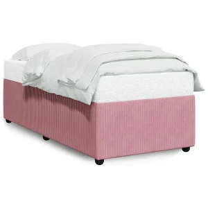 Bedframe fluweel roze 80×200 cm