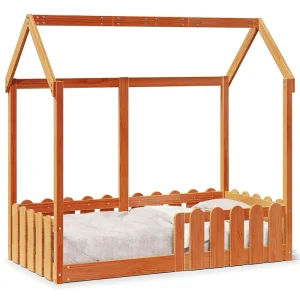 Bedhuis wasbruin massief grenenhout 70×140 cm Bedhuis wasbruin massief grenenhout 70×140 cm