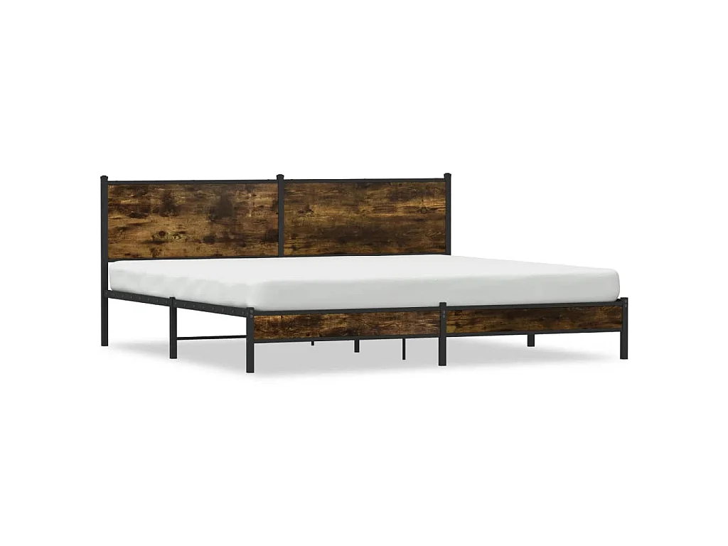 Bedframe zonder matras metaal gerookt eikenkleurig 200x200 cm