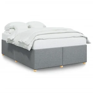 Bedframe zonder matras stof lichtgrijs 140×200 cm