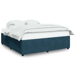 Bedframe fluweel blauw 200×200 cm Bedframe fluweel blauw 200×200 cm