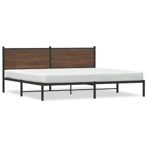 Bedframe zonder matras metaal bruin eikenkleurig 200×200 cm