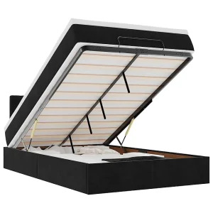 Bed poef met matras 120×190 cm fluweel zwart