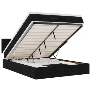 Bed met matras 140×200 cm stof zwart