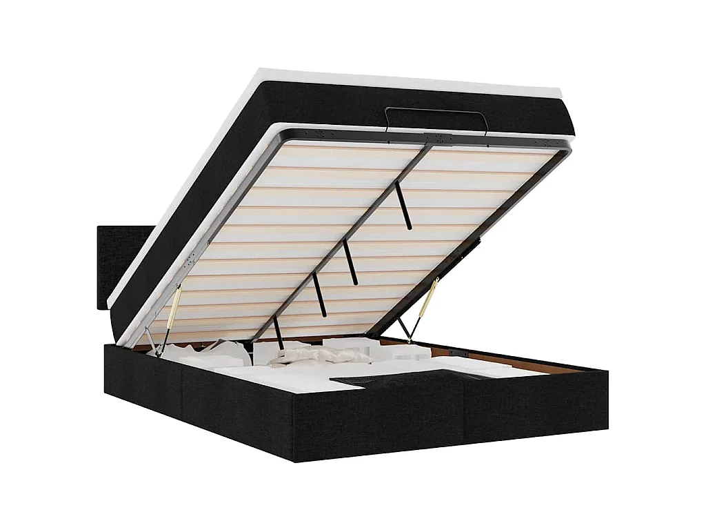Bed met matras 140x200 cm stof zwart