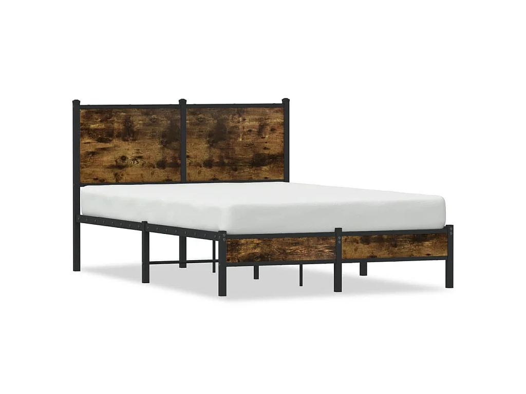 Bedframe zonder matras metaal gerookt eikenkleurig 120x200 cm