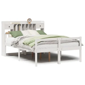 Bed met boekenkast zonder matras grenenhout wit 150×200 cm Bed met boekenkast zonder matras grenenhout wit 150×200 cm