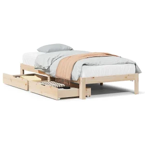 Bedframe met lades massief grenenhout 90×190 cm Bedframe met lades massief grenenhout 90×190 cm