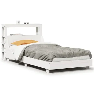 Bedframe zonder matras massief grenenhout wit 90×190 cm Bedframe zonder matras massief grenenhout wit 90×190 cm