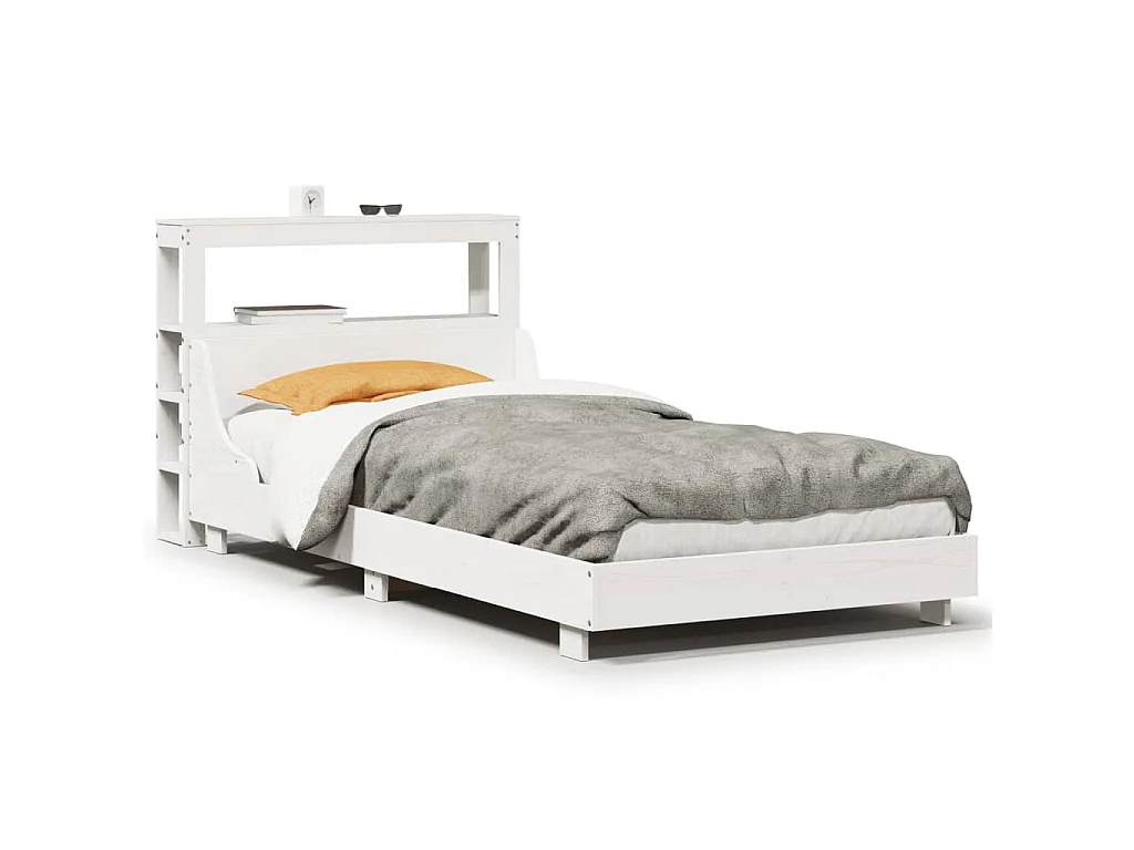 Bedframe zonder matras massief grenenhout wit 90x190 cm