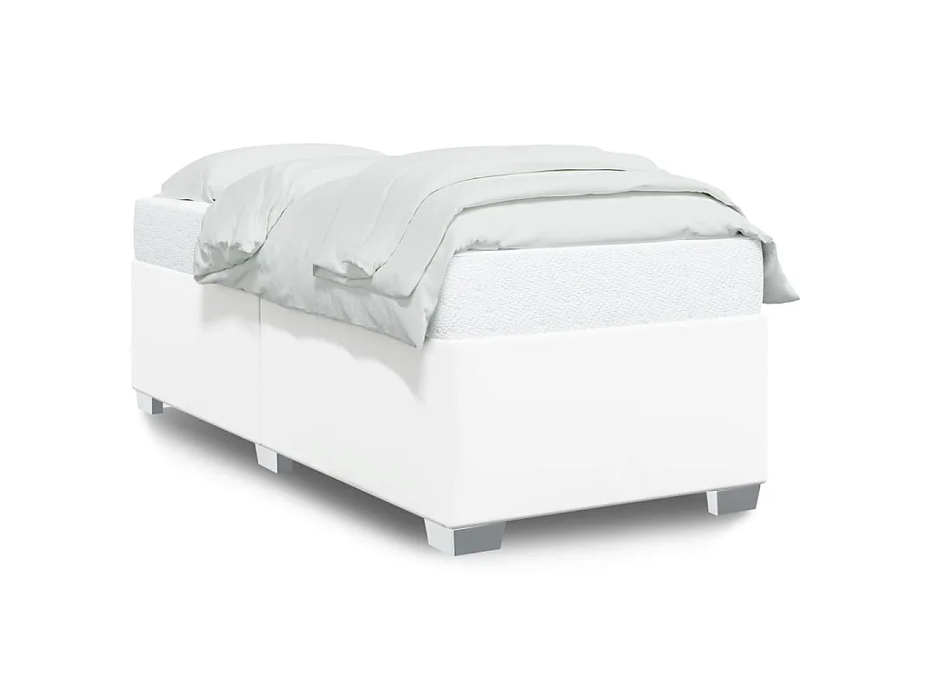 Bedframe kunstleer wit 90x190 cm