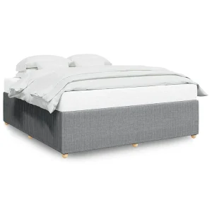 Bedframe zonder matras stof lichtgrijs 200×200 cm Bedframe zonder matras stof lichtgrijs 200×200 cm