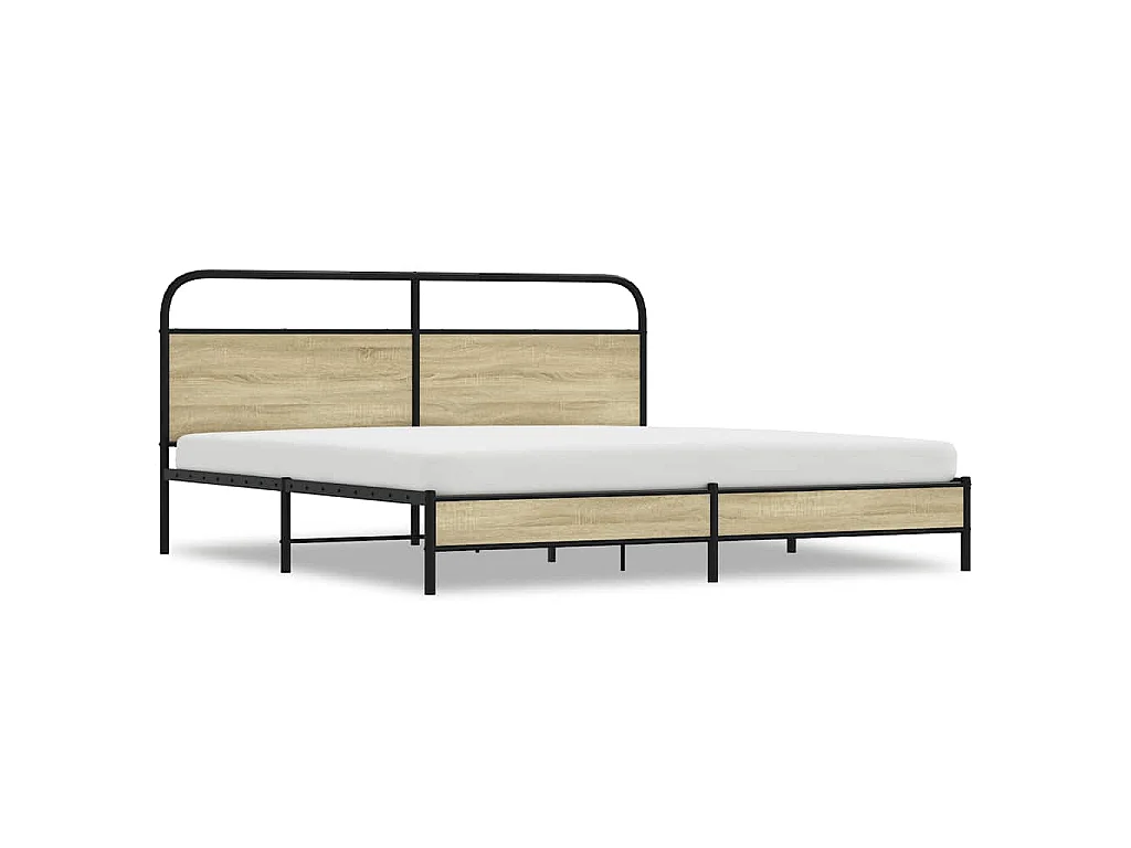 Bedframe zonder matras metaal sonoma eikenkleurig 193x203 cm