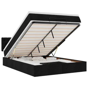 Bed met matras 140×200 cm stof zwart