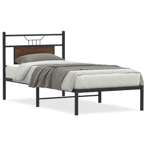 Bedframe zonder matras bewerkt hout bruin eikenkleur 90×190 cm