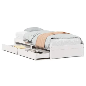 Bedframe zonder matras massief grenenhout wit 75×190 cm Bedframe zonder matras massief grenenhout wit 75×190 cm