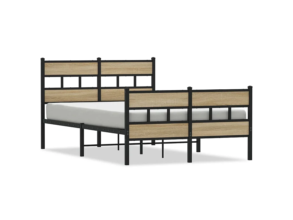 Bedframe zonder matras metaal sonoma eikenkleurig 120x190 cm