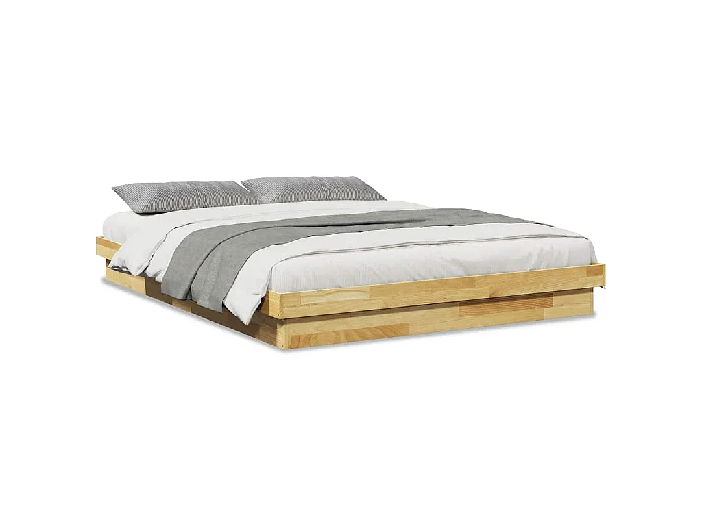 Bedframe zonder matras 150x200 cm massief hout eiken