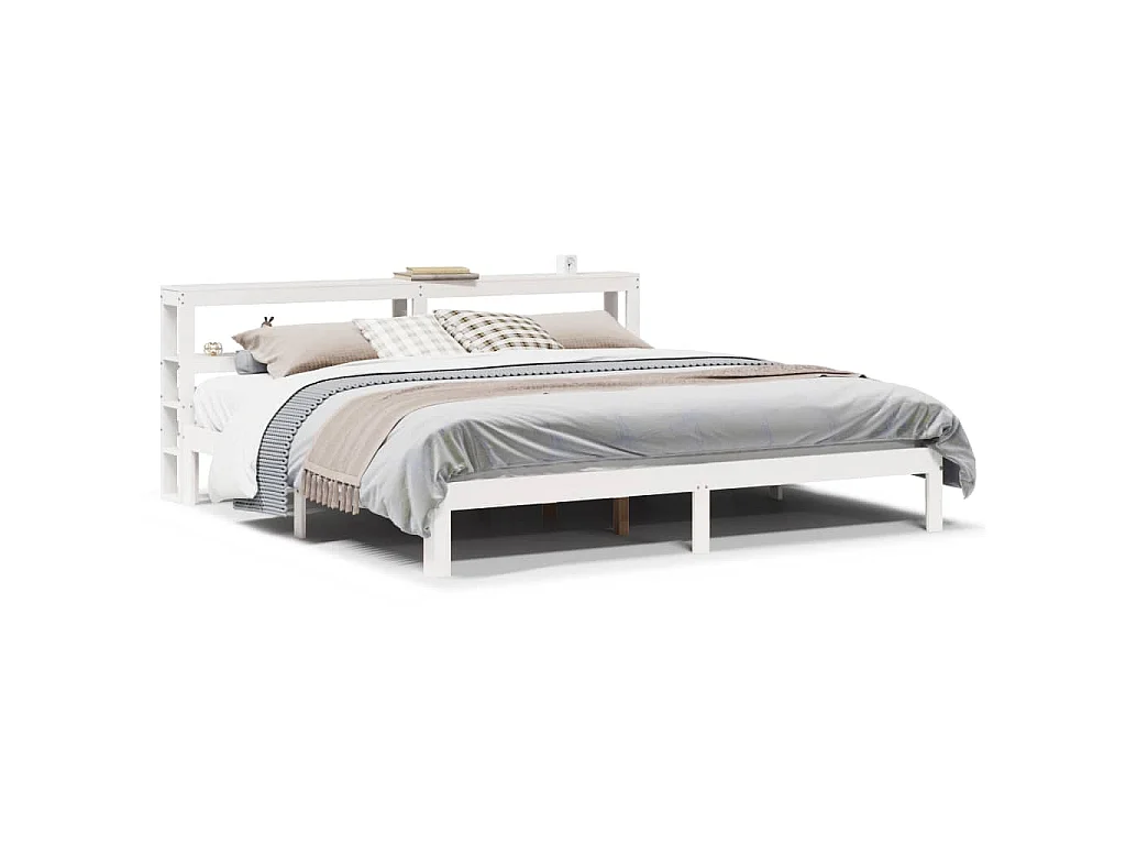 Bedframe met hoofdeinde zonder matras 180x200 cm wit