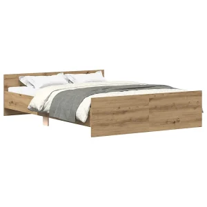 Bedframe zonder matras spaanplaat artisanaal eikenkleurig Bedframe zonder matras spaanplaat artisanaal eikenkleurig