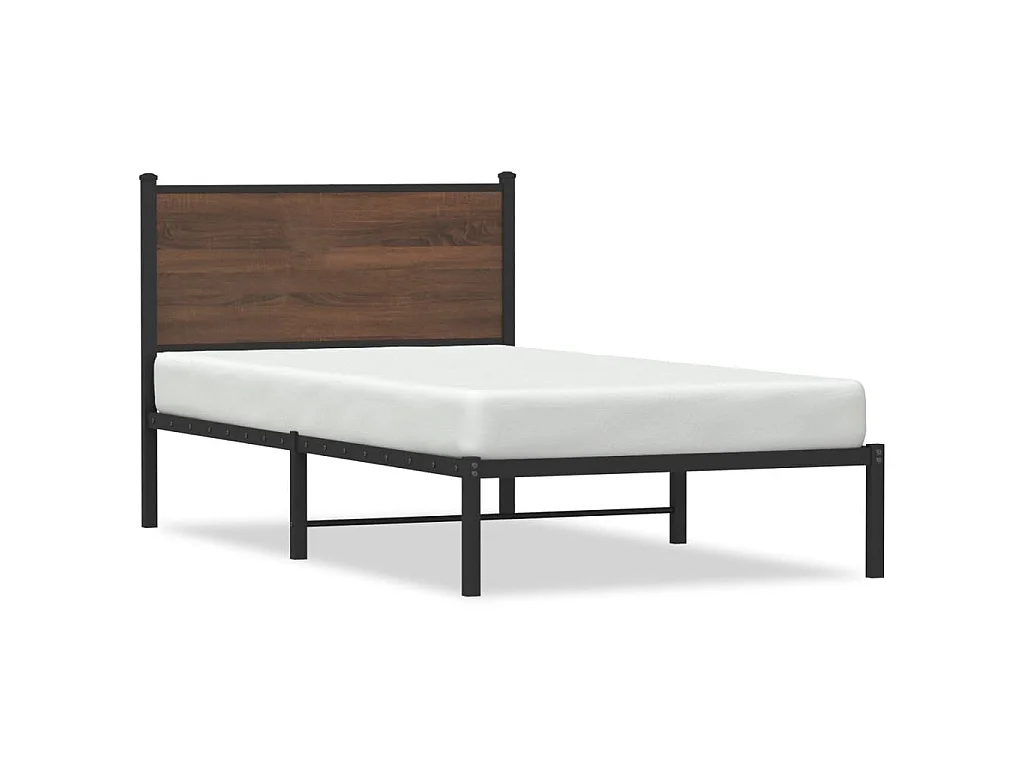 Bedframe zonder matras metaal bruin eikenkleurig 107x203 cm