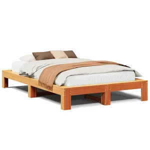 Bedframe zonder matras massief grenenhout wasbruin 120×200 cm Bedframe zonder matras massief grenenhout wasbruin 120×200 cm