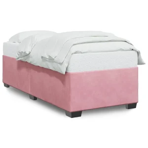 Bedframe fluweel roze 90×200 cm
