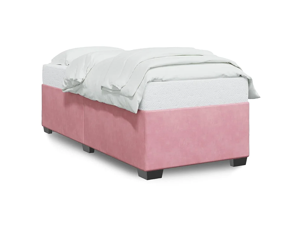 Bedframe fluweel roze 90x200 cm