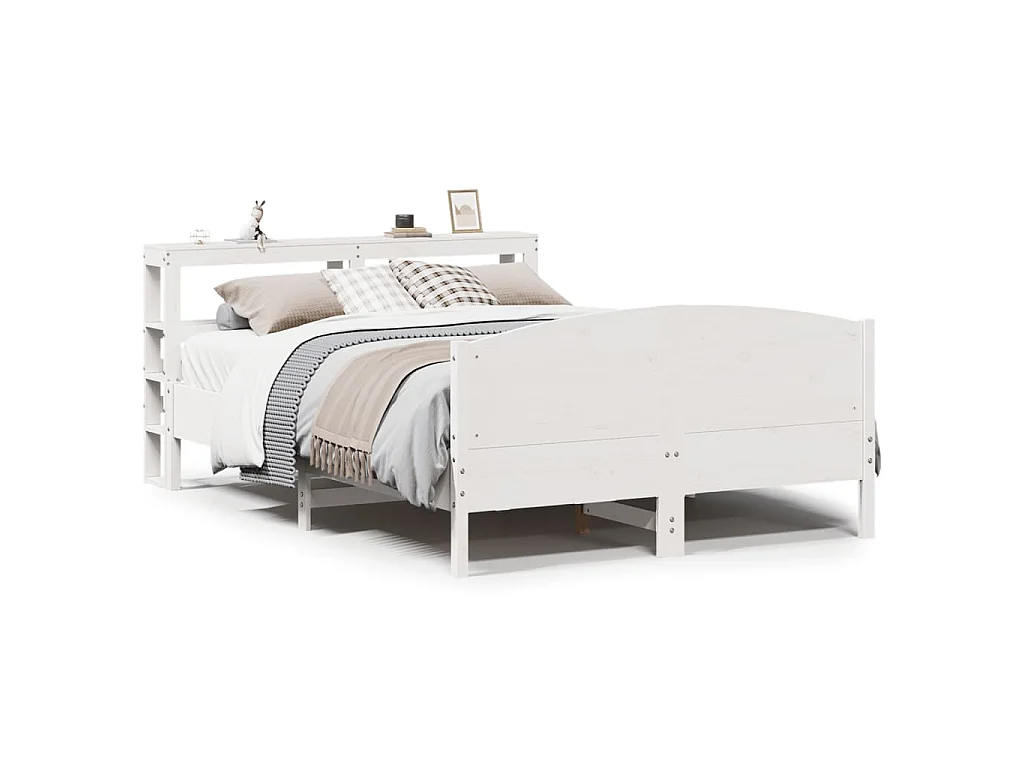 Bedframe zonder matras massief grenenhout wit 120x200 cm