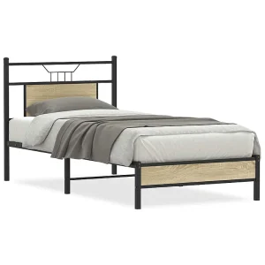 Bedframe zonder matras hout sonoma eikenkleurig 75×190 cm Bedframe zonder matras hout sonoma eikenkleurig 75×190 cm