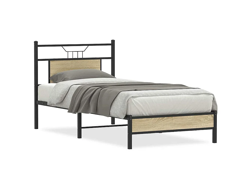 Bedframe zonder matras hout sonoma eikenkleurig 75x190 cm