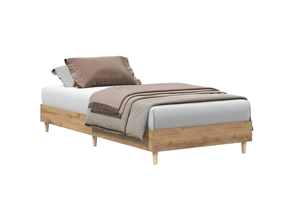 Bedframe zonder matras 90x200 cm spaanplaat artisanaal eiken