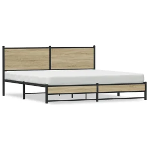 Bedframe zonder matras metaal sonoma eikenkleurig 183×213 cm Bedframe zonder matras metaal sonoma eikenkleurig 183×213 cm