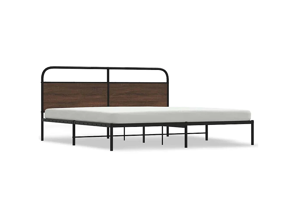Bedframe zonder matras metaal bruin eikenkleurig 200x200 cm