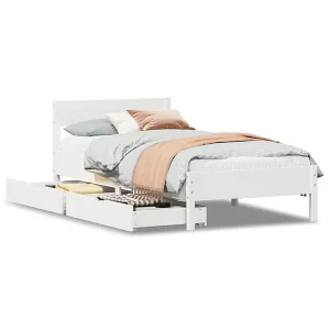 Bedframe zonder matras massief grenenhout wit 140×200 cm Bedframe zonder matras massief grenenhout wit 140×200 cm
