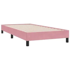 Bedframe zonder matras 80×220 cm fluweel roze Bedframe zonder matras 80×220 cm fluweel roze