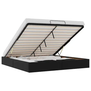 Bedframe zonder matras 160×200 cm kunstleer zwart Bedframe zonder matras 160×200 cm kunstleer zwart