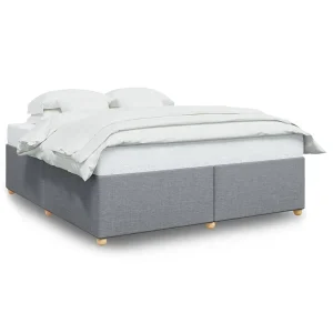 Bedframe zonder matras stof lichtgrijs 200×200 cm Bedframe zonder matras stof lichtgrijs 200×200 cm