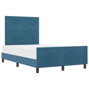 Boxspringbed met hoofdeinde Donkerblauw 120 x 200 cm Fluweel Boxspringbed met hoofdeinde Donkerblauw 120 x 200 cm Fluweel