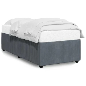 Bedframe zonder matras 90×190 cm fluweel donkergrijs Bedframe zonder matras 90×190 cm fluweel donkergrijs
